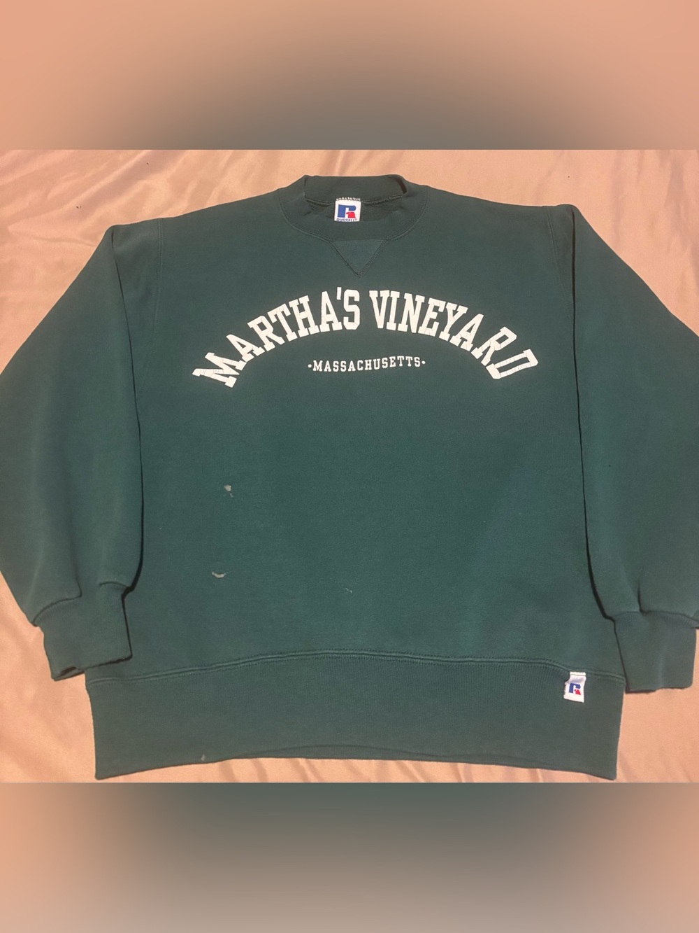 Vintage Martha’s Vineyard Russell Athletic Made In USA Green Sweatshirt Small